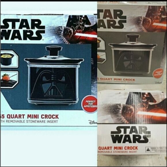NEW STAR WARS Darth Vader black MINI CROCK POT WARMER for FOOD IN BOX NWT - Picture 1 of 4